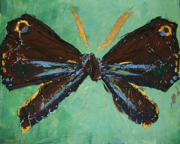 Schmetterling, Acryl, Plastikfolie, u.A., 50x60 cm